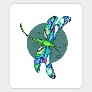 Stained Glass Dragonfly Magnet